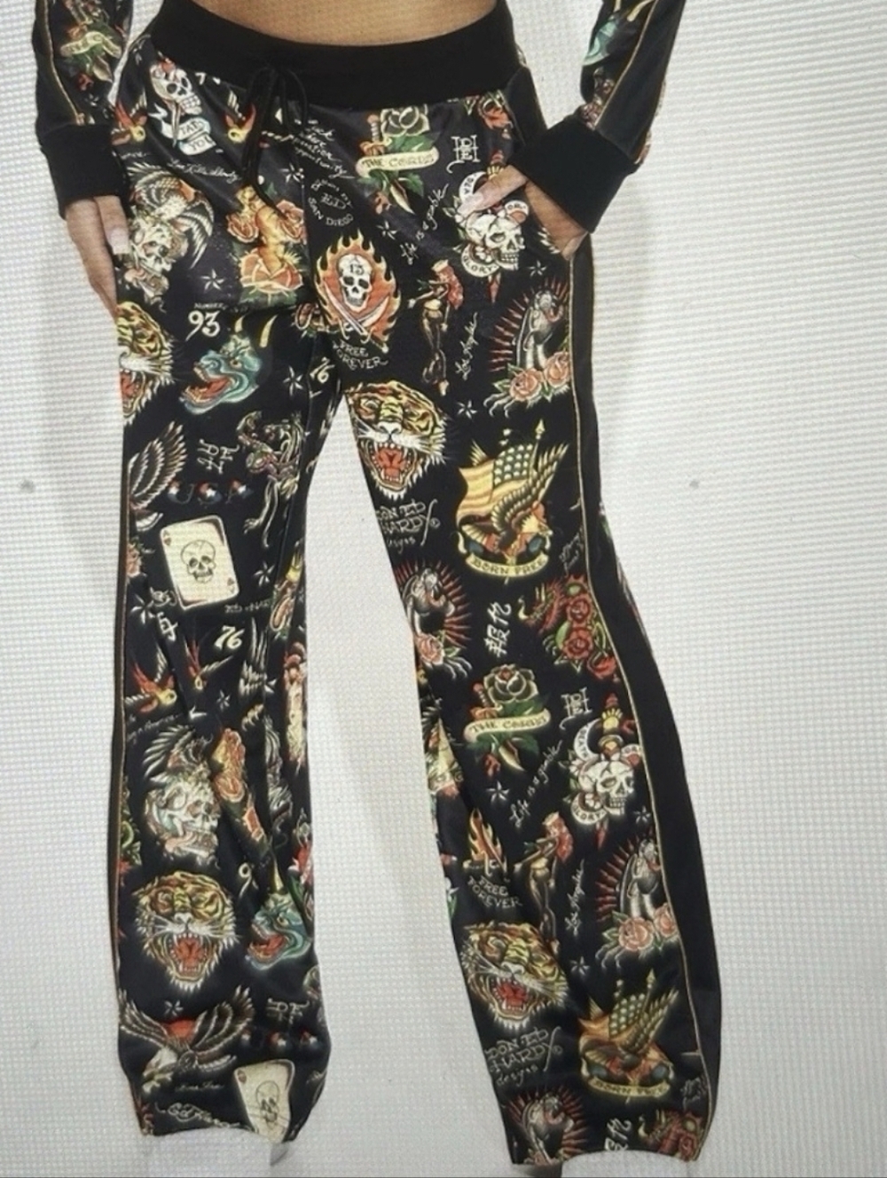 Ed Hardy Black Flashboard Track Pants NWT